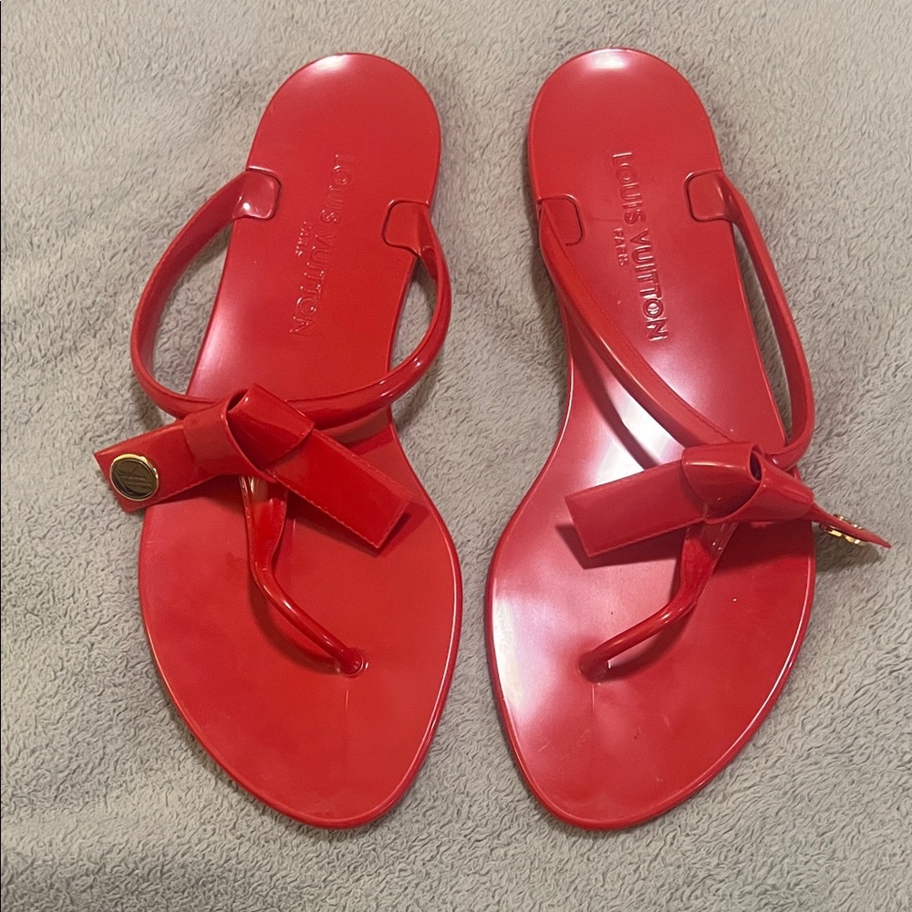 Authentic Louis Vuitton Vibrant Red Women's Sandals